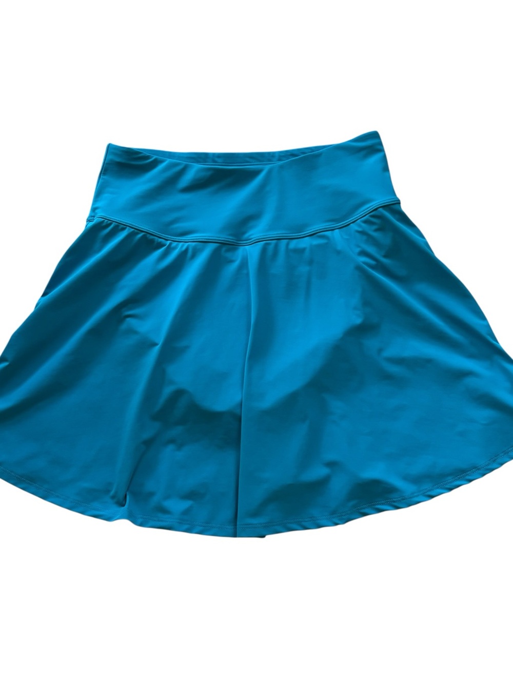LL Bean Swim Skirt Shaping Swimwear 8 Teal Blue High Rise UPF 50 Quick Dry Beach